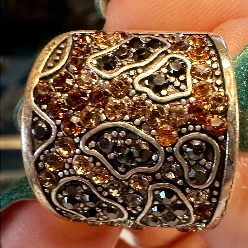 Brighton Silver And Brown Statement Ring - image 8